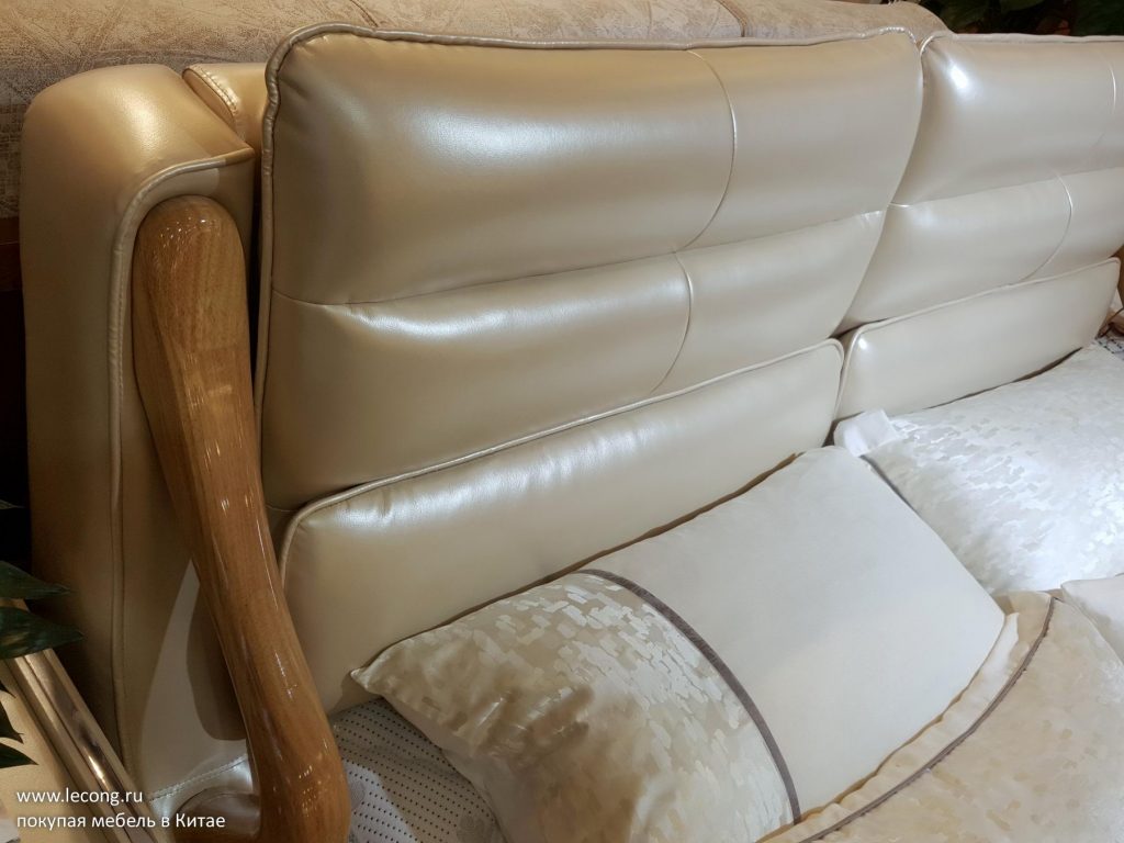 Кожаная кровать рынок мебели Китай