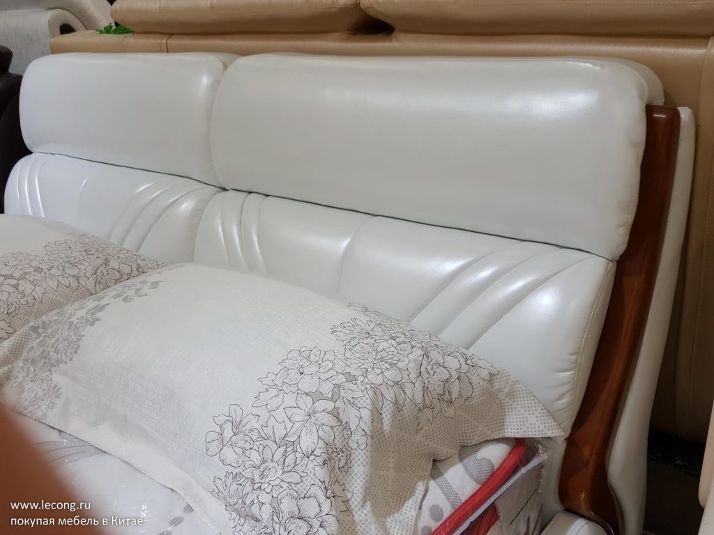 Кожаная кровать рынок мебели Китай