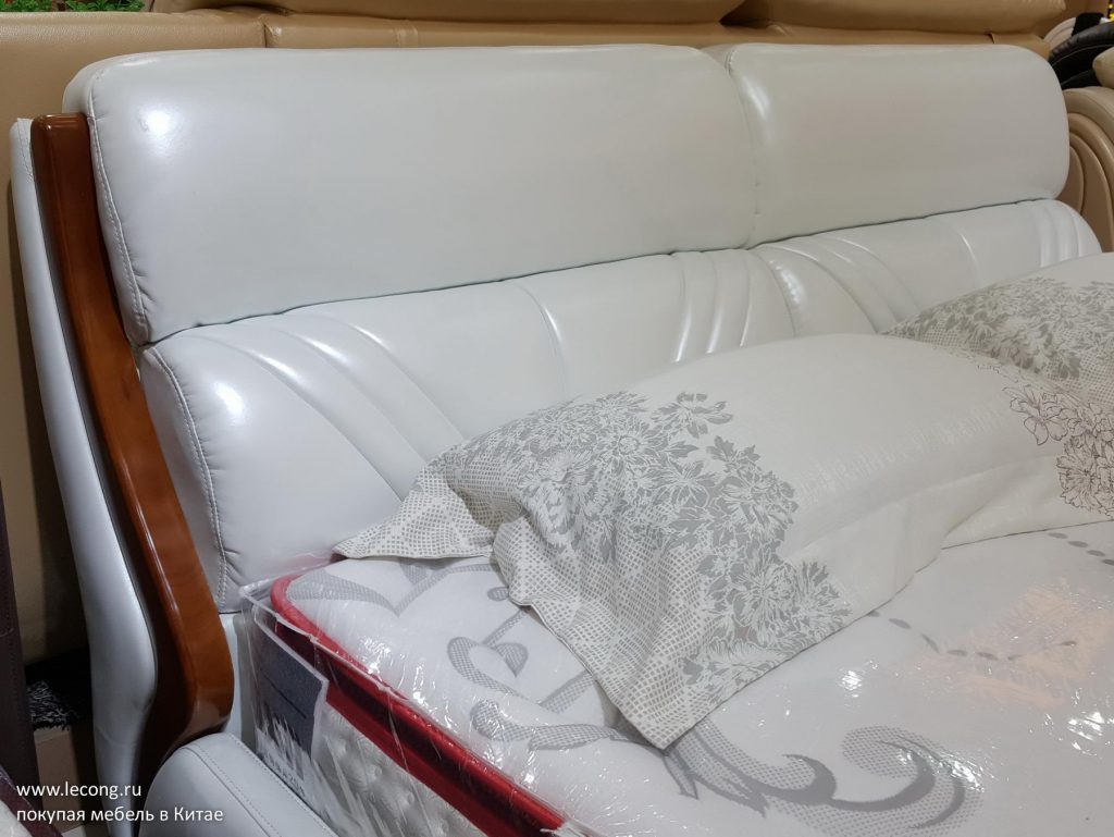 Кожаная кровать рынок мебели Китай