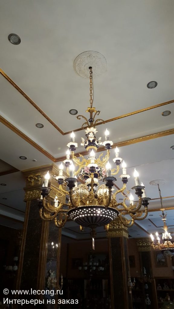 интерьеры на заказ люстра второй свет керамика бронза