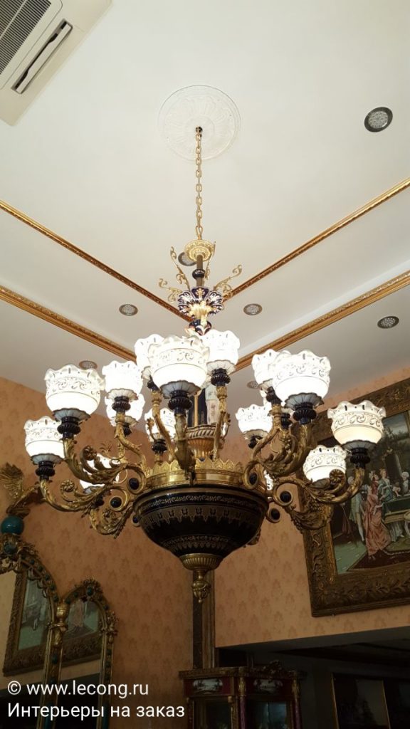 люстра барокко керамика бронза домашний декор 