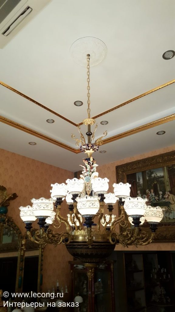 люстра барокко керамика бронза домашний декор 