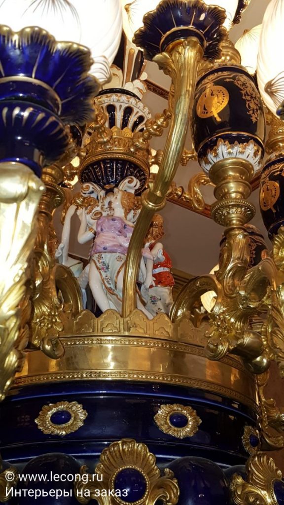 люстра барокко керамика бронза домашний декор 