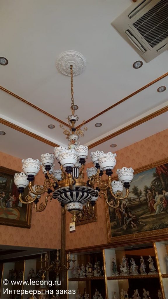 люстра барокко керамика бронза второй свет домашний декор 