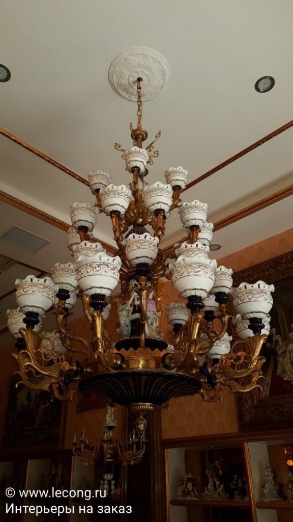 люстра барокко керамика бронза второй свет домашний декор 