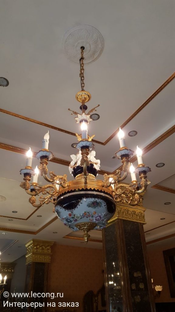 люстра барокко керамика бронза второй свет домашний декор 