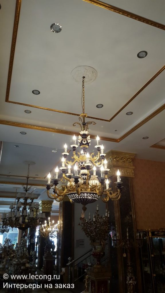 люстра барокко керамика бронза второй свет домашний декор 