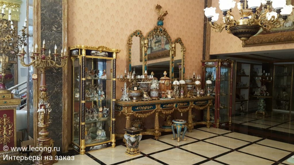 мебель барокко керамика бронза шкаф стекло домашний декор 