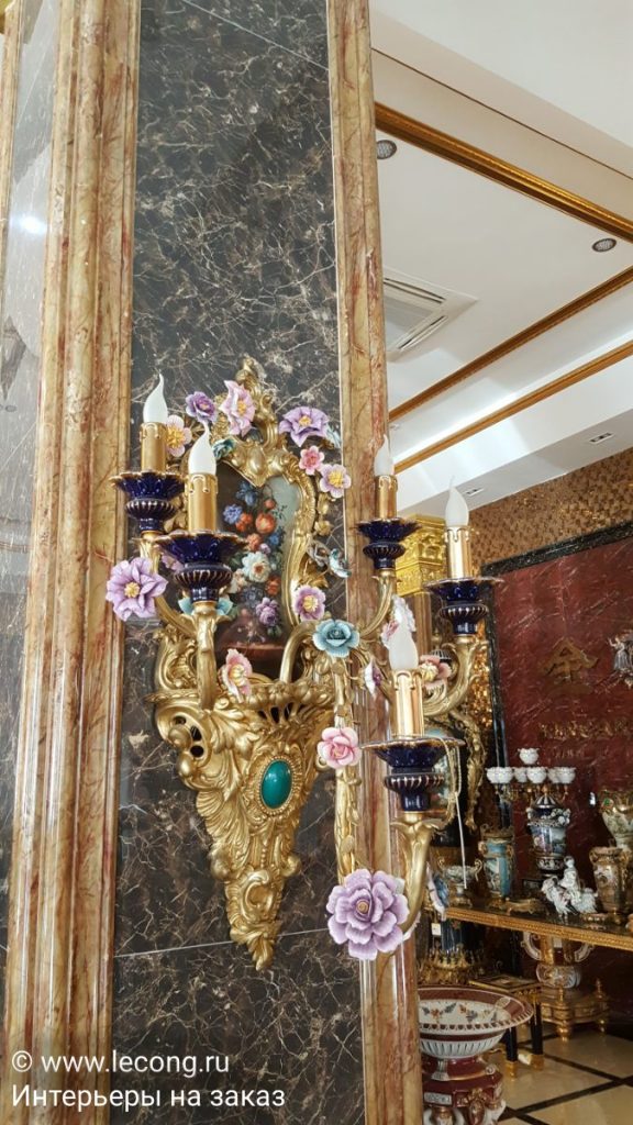  домашний декор бра барокко керамика бронза 