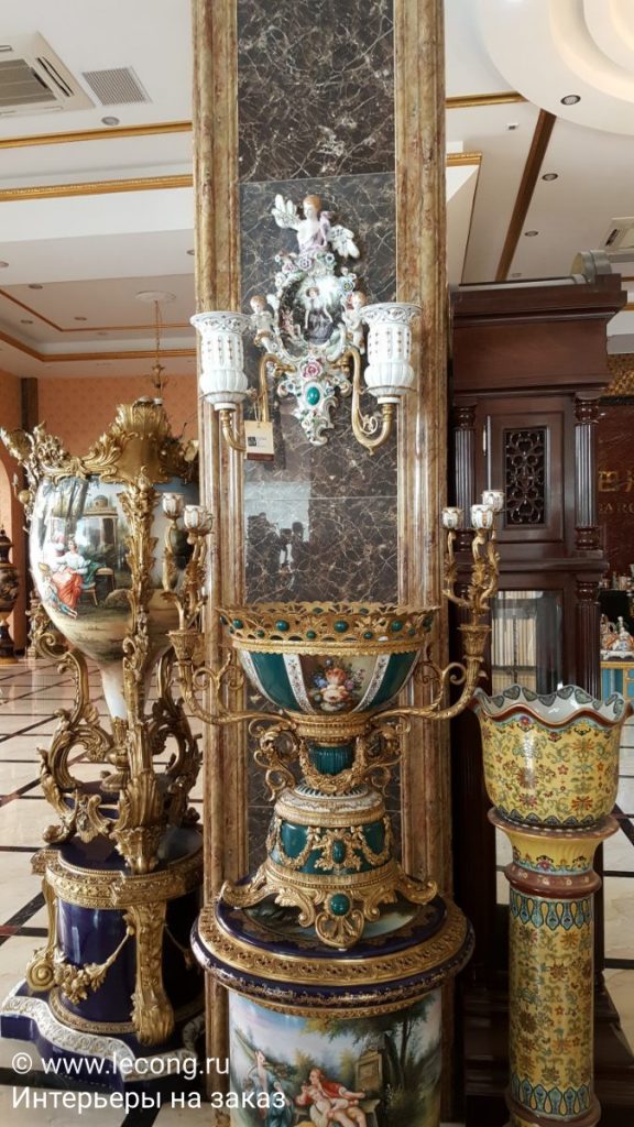  домашний декор вазы вазоны барокко керамика бронза 