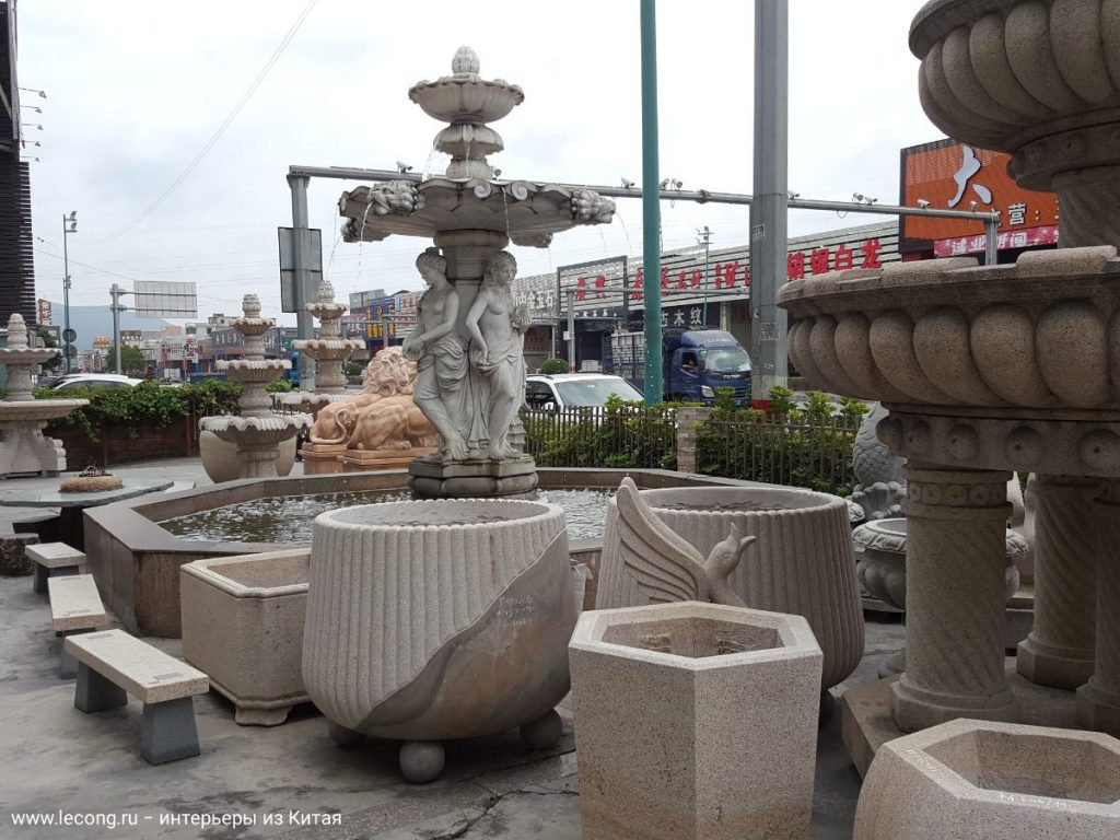 вазон фонтан стамья из камня